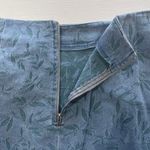 Lumière New Side Tie Asymmetrical Mini Skirt Denim Blue Green Leaf Photo 11