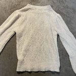 Skies Are Blue  Sweater Womens Small Cream Eyelet Ribbed Ivory Soft Long Sleeve Photo 2