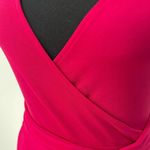Banana Republic  Hot Pink V-Neck Faux Wrap Midi Dress with Belt Sz XS Women’s Photo 6