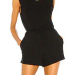 NBD  Frankie Black Romper size medium Padded Shoulders Drawstring Waist Photo 0