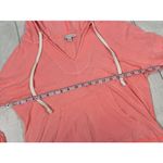 American Eagle  Women's Neon Peach Orange 3/4 Sleeve V Neck Pullover Hoodie S Photo 9