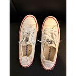 Converse All Star Low Top Sneakers White Red Blue Trim Women Size 7.5 Photo 2