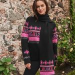 Johnny Was  The Fairisle Sweater Black Live Bling Cashmere Wool Blend XL Photo 11