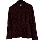 Coldwater Creek  Jacket Maroon Red Women Tapestry Button Up Long Sleeve SZ M Photo 1