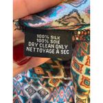 Tolani  Shirt Women Medium Black Silk Geometric Button‎ Down Long Sleeve Blouse Photo 7