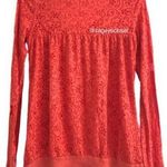 Free People M Floral Pattern Burnout Henley Top Photo 1