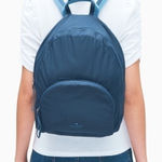 Kate Spade  Packable Foldable Backpack Travel Daypack Pouch Navy NWT Photo 0