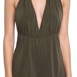 Brandy Melville Halter Olive Romper Photo 0
