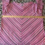 D & Co. Pink White Striped Chevron Stretch Knit Cotton Tunic Size XL Photo 7