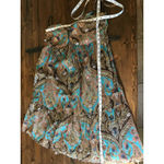 Maternal America Womens Dress Size XL Teal Brown Paisley Halter Maternity NEW Photo 5