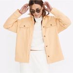 Madewell  Brushed Herringbone Knit Shirt Jacket Warm Yellow Shacket Size Small Photo 0