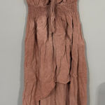 Mustard Seed Dusty Pink Strapless Asymmetrical Dress Size Small Cotton Bamboo Photo 0
