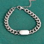 Link Chain Bracelet for Men Women Streetwear Unisex Hip Hop Style Silver Photo 3
