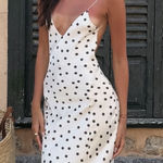 ZARA  Elegant Polka Dot satin effect  Slip maxi Dress Photo 0