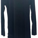 Pam & Gela Shirred Mini Dress Black Terry Velour Adjustable Ruching Size Large Photo 0