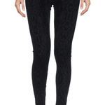 David Lerner New The Classic Black Embossed Snake Print Leggings Size L Photo 0