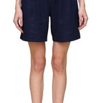 Avec Les Filles  Women's Belted Linen-Blend Shorts Sz 4 Photo 0