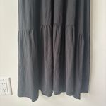 Nation Ltd  Barrett Dress Black Midi Sleeveless Smocked Sheer Tiered High Neck Photo 6