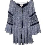 Alexis  LANELLE PRINTED LONG-SLEEVE MINI DRESS IN BLUE sz M Photo 4