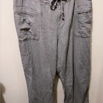 Soft Surroundings Soft‎ Surroundings wide leg linen blend pants gray XL Photo 0