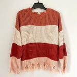 Love Tree  Ripped Fringed Sweater V-Neck Photo 3