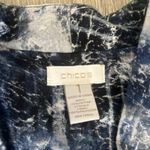 Chico's Blazer Womens 1 (US 10) Open Front Jacket 3/4 Sleeve Abstract Lightweight Photo 3