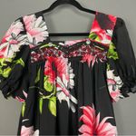 Handmade Muumuu Dress Sunflower Design Midi Black Pattern Red White Flowers Cute Size M Photo 9