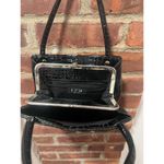 Vintage IFO New York Croc Embossed Patent Leather Bag Black Formal Photo 5