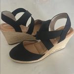 Me Too Black and Tan Wedge Sandals Photo 1