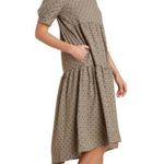 NWT En Saison Poplin Plaid Print Midi Dress Size Small Brown Photo 3