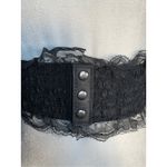 Deadstock Vintage Y2K Black Lace Corset Belt Leather Trim Statement Wide Cincher Photo 5