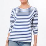 Tuckernuck Pomander place Striped Blue and White Women's Top S Photo 0