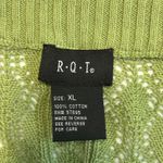 RQT Cape Style Cardigan Boho Teacher Open Knit Flowy Crochet Sweater Green Sz XL Photo 3