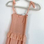 Amanda Uprichard  Coral Pink Tiered Ruffle Midi Dress Photo 10