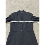 Antonio Melani Blazer Womens 2 Navy Pinstripe One Button‎ Closure Lined Career Blue Photo 4