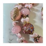 Pink art glass wedding cake vintage necklace Photo 11