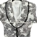 Alberto Makali Blazer Jacket Womens S White Black Floral Lace Trim Y2K Romantic Photo 6