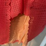 Free People  lined crochet open back sleeveless mini dress in coral Photo 6