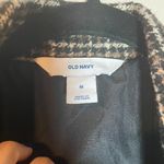 Old Navy  Blazer Jacket Size Medium Brown Houndstooth 2 Button Wool Blend Photo 4