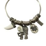 Lucky Elephant Charm Pendant Bracelet Set Silver Photo 8