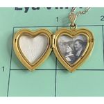 VINTAGE 12K GF FLORAL ORNATE HEART LOCKET PENDANT & 18” GF NECKLACE Photo 8