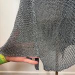 B & K Moda Boutique Open Weave Asymmetrical Pullover Sweater Top O/S Fits Most Silver Size undefined Photo 6