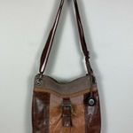 The Sak Crossbody Bag Brown Leather Suede Adjustable Strap Buckle Pockets Zip Up Photo 0