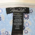 RENE Rofe Blue With White Floral Daisy Short Sleeve Sleepwear Top Size L Size L Photo 4