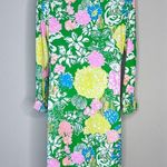 Lilly Pulitzer  Palmetto Hibiscus Pima Cotton Floral Green Tropical Dress - Sz S Photo 7