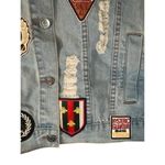 Design Lab Lord & Taylor Light Blue Patch Streetwear Denim Jean Jacket Women Med Photo 7