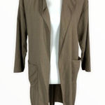 Mod Ref  Womens Small Brown Longline Cardigan Duster Open Front Cozy Photo 0