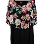 Connected Apparel NWT  Alyssa Floral Black Pink Spring Cape Ladies Dress SZ 20W Photo 0