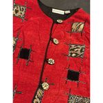 Dress Barn Dressbarm Patchwork cardigan 1X Mixed Funky Art To Wear Boho Chic Vintage S-303 Photo 1