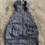 Bardot EUC  Gemma Dress in Dusty Blue 4 Revolve Lacy Classy Embroidered Floral Photo 6